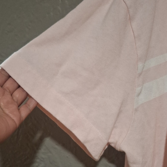 GAP Women's Light Pink Tee with White Stripes Size XL - Picture 4 of 8